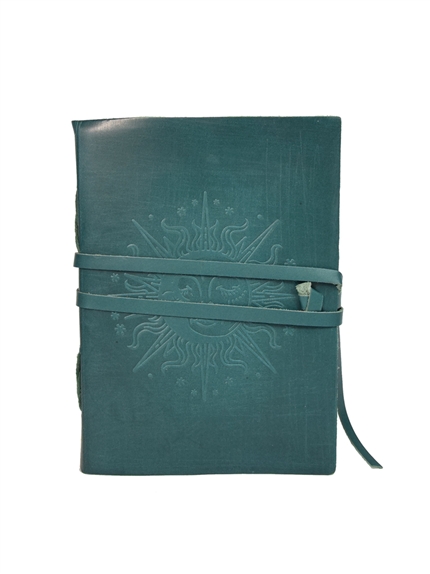 Grimoire en cuir Bleu Soleil - Petit Format