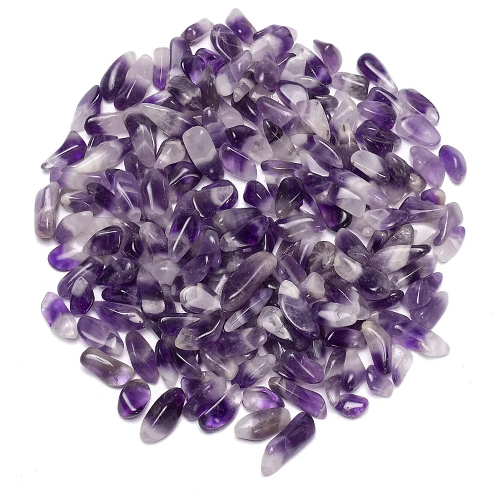 Améthyste de dent de chien pierres polies | ±250g;±1-1,4cm