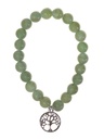 Bracelet Aventurine verte perles rondes 8 mm et breloque Arbre de vie