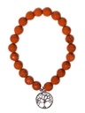 Bracelet Jaspe rouge perles rondes 8 mm et breloque Arbre de vie