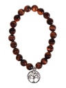 Bracelet Oeil de taureau perles rondes 8 mm et breloque Arbre de vie