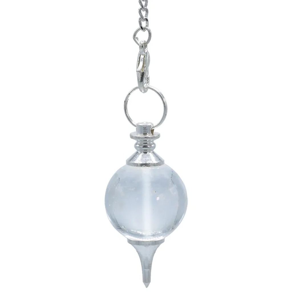 Pendule Cristal roche métal sphéri. | 12 g; 3.5x1.5 cm