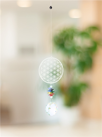 Mobile Attrape-soleil Cristal Fleur de vie 41 cm