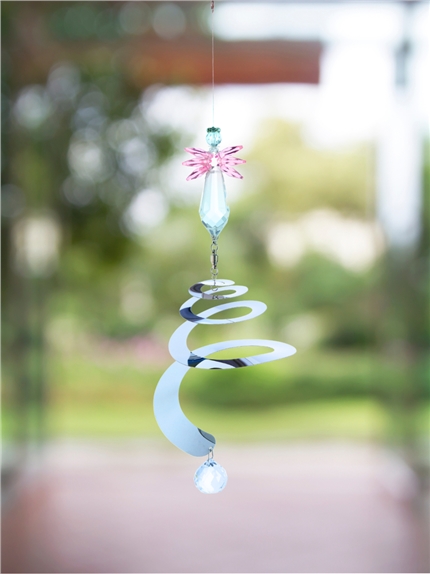 Mobile Attrape-soleil Cristal Ruban Rose