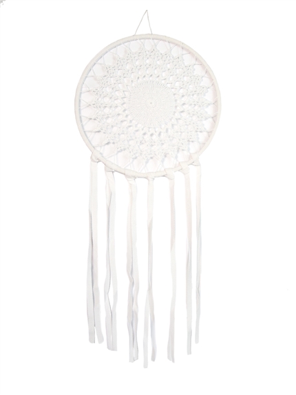 Attrape-rêves Macramé Blanc 30 cm
