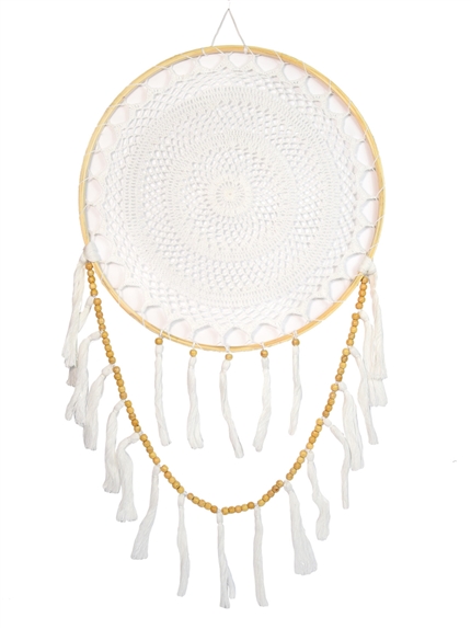 Attrape-rêves Macramé Boho Blanc 40 cm