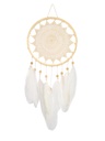 Attrape-rêves Plumes et Macramé Beige 20 cm