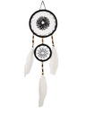 Attrape-rêves Plumes Noir et Blanc 15 cm