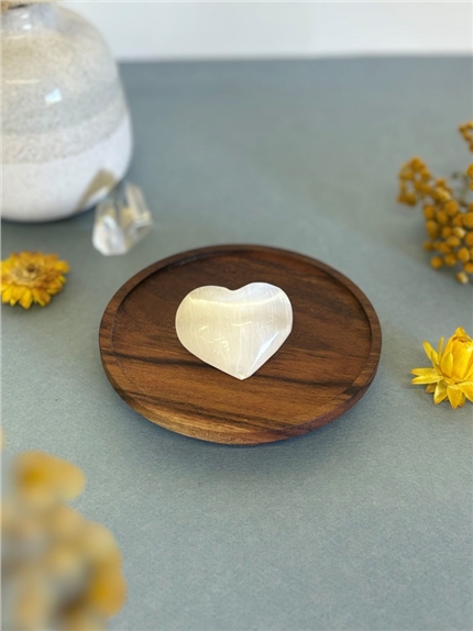 Coeur en Sélénite Blanc
