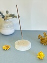 Porte-encens rond gravé Fleur de Vie