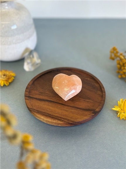 Coeur en Sélénite Orange