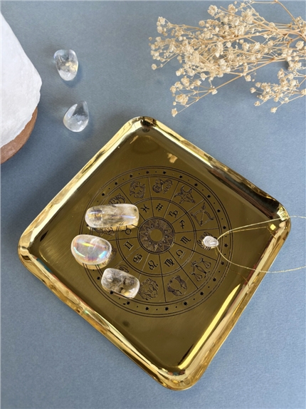 Plateau en laiton Zodiaque