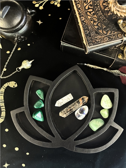 Support en bois Lotus - Noir