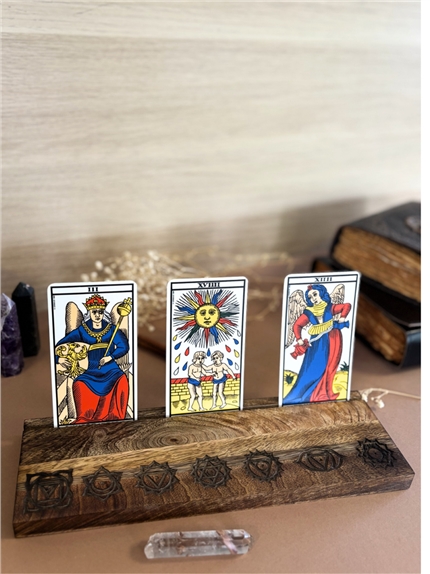 Porte-carte de Tarot en bois - Chakras
