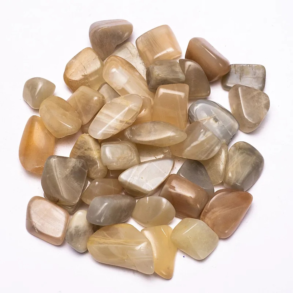 Pierre de lune polies | ± 250g; ± 2-3 cm