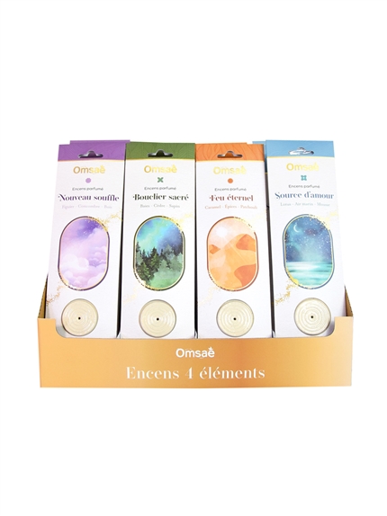 Présentoir 4 x 6 Encens parfumés 4 Éléments