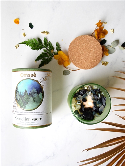 Bougie Lithothérapie Bouclier Sacré