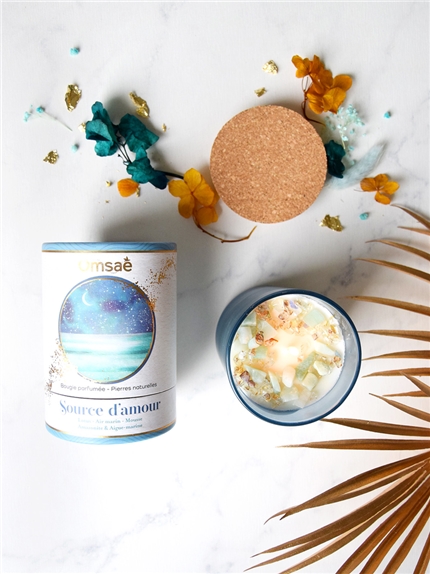 Bougie Lithothérapie Source d'Amour