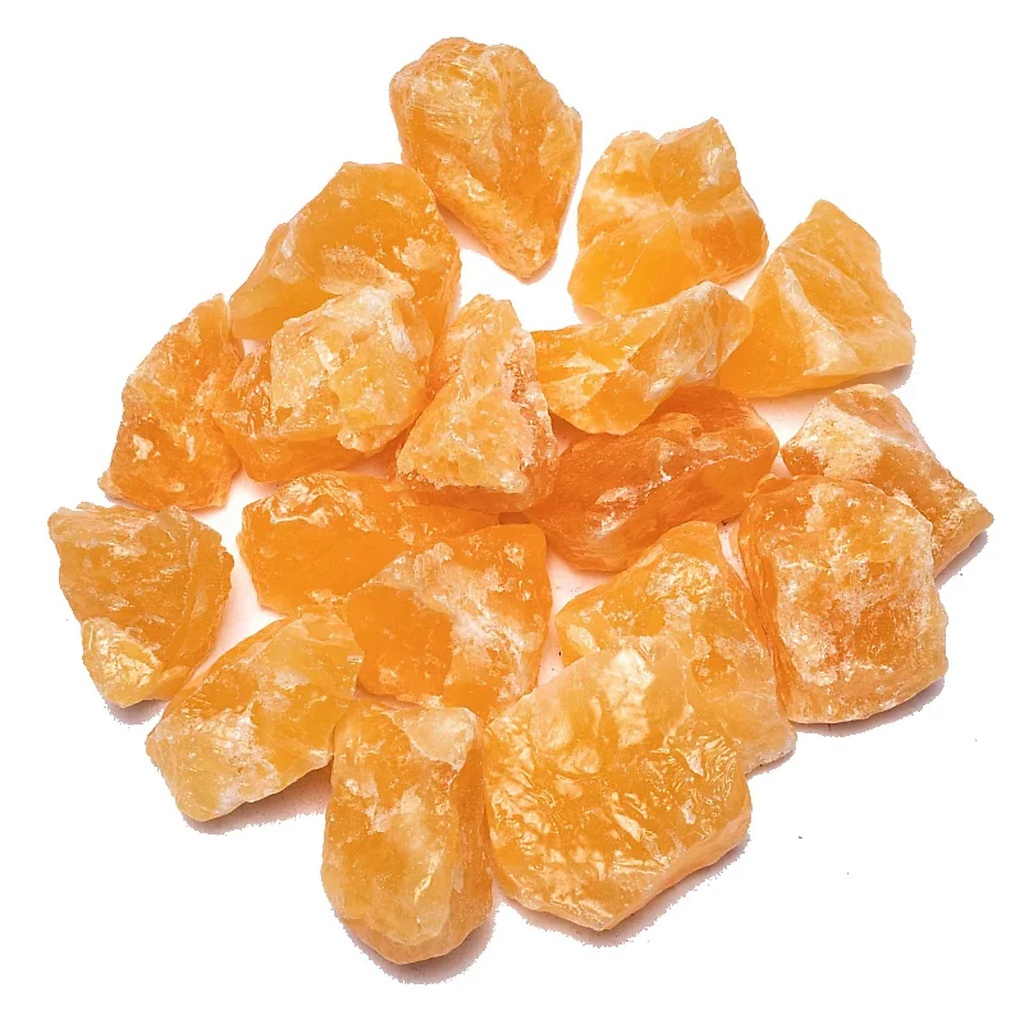 Calcite orange morceaux bruts | ± 500g; ± 2-9 cm
