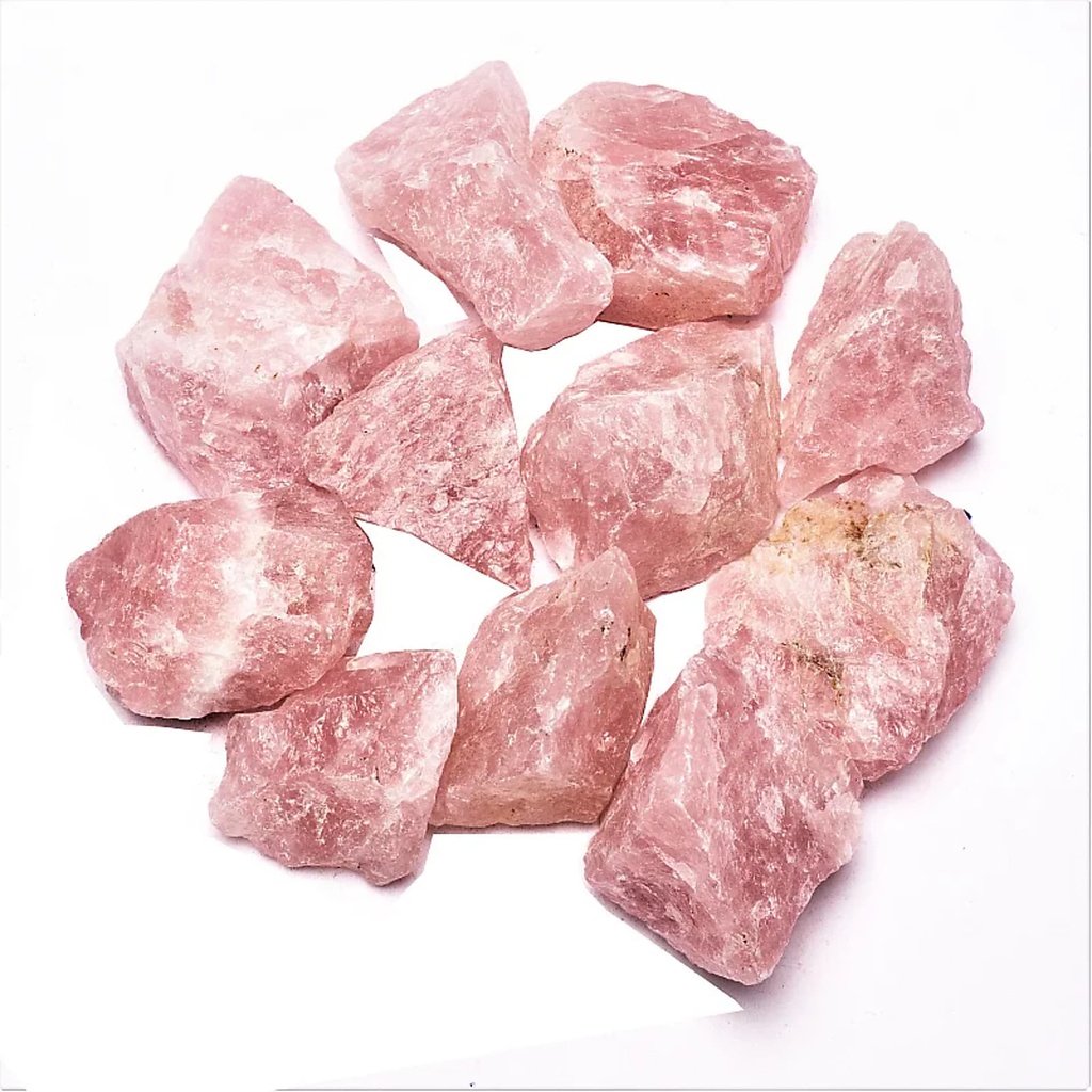 Quartz rose morceaux bruts | ± 1000g; ± 3-6 cm