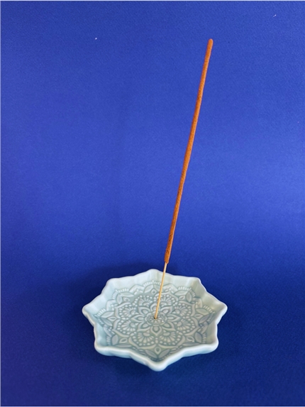 Porte-encens en céramique Mandala Bleu