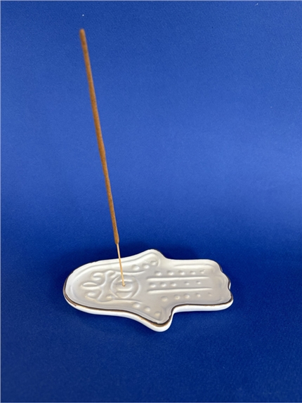 Porte-encens en céramique Main de Hamsa