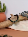 Bracelet perles rondes Malachite et Pierre de lave