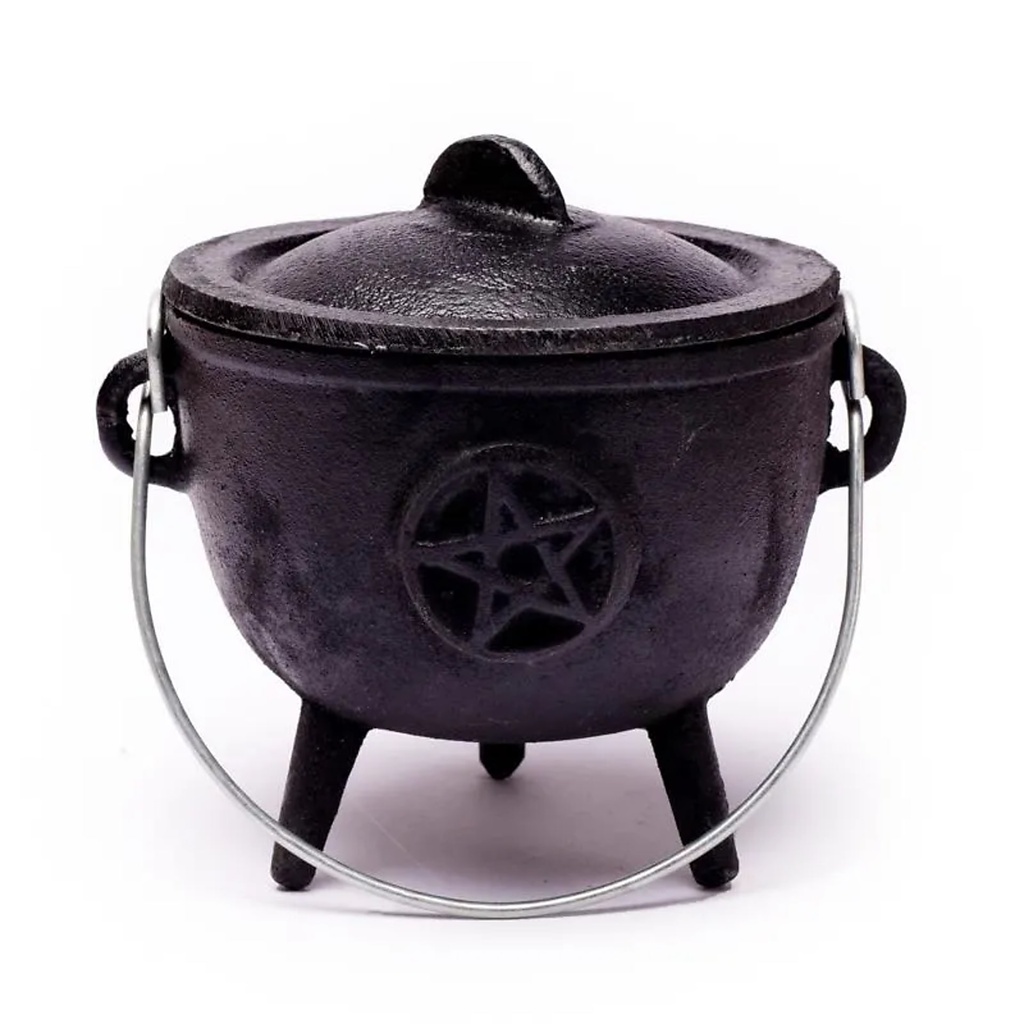 Chaudron en fonte symbole pentacle | 1080 g; 12x9.5 cm