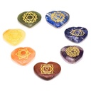 SET 7 symboles  Chakra pierres dures forme coeur | 3.5 cm
