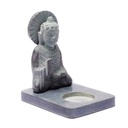 Bougeoir en pierre Ollaire noire Bouddha | 11 cm
