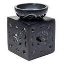 Brûle-parfum OHM en pierre à savon noire | 11x8 cm