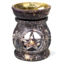 Brûle-parfum Pentacle en pierre à savon | 11x9 cm