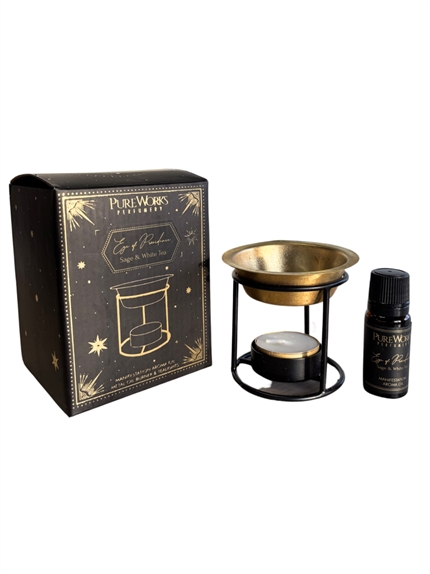 Set Huile Parfumée et Brûleur Eye of Providence - Sauge et Thé Blanc