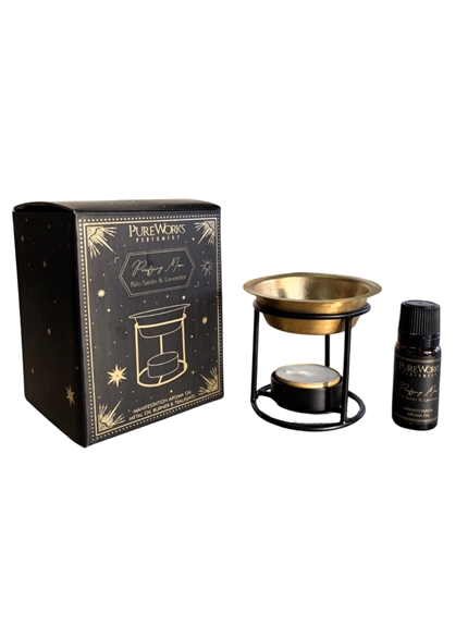 Set Huile Parfumée et Brûleur Purifying Moon - Palo Santo et Lavande