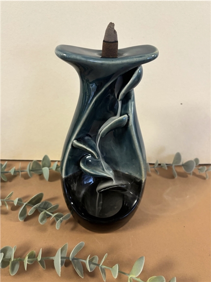 Porte-encens Backflow Vase Vert 19 cm