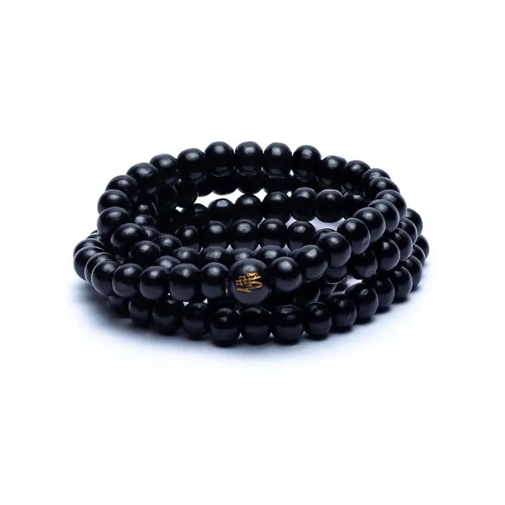 Mala bois imitation bois d'ébène élastique noir | 0.5 cm