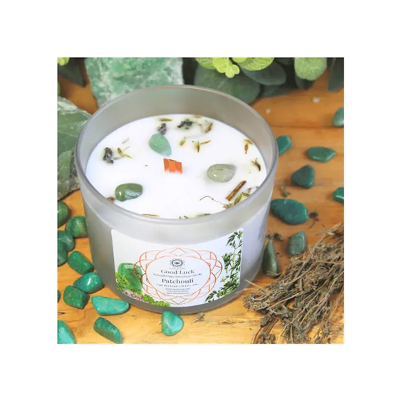 [7434631783774] Bougie Litho Green Tree Chance - Patchouli - 256 grs