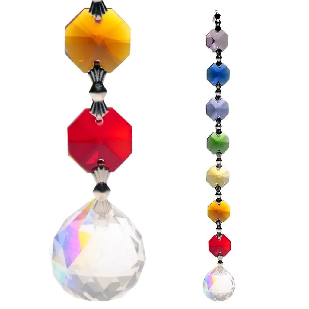 Cristal de fenêtre Aurora Sphère Feng-Shui Chakra | 20 cm