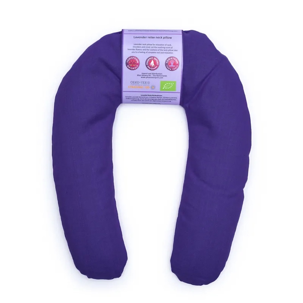 Coussin pour le cou Lavande Bio violet foncé | ±25x20x3cm;  ±440g