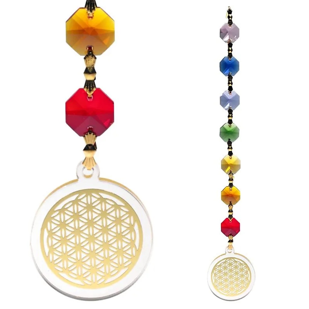 Feng Shui Fleur de Vie guirlande couleur or | 20 cm