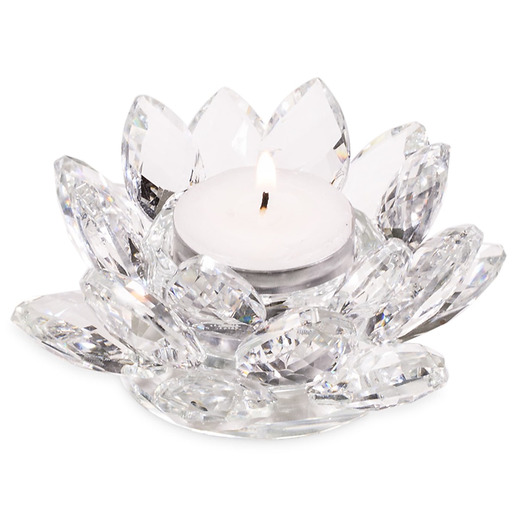 [8719497613502] Bougeoir lotus cristal
