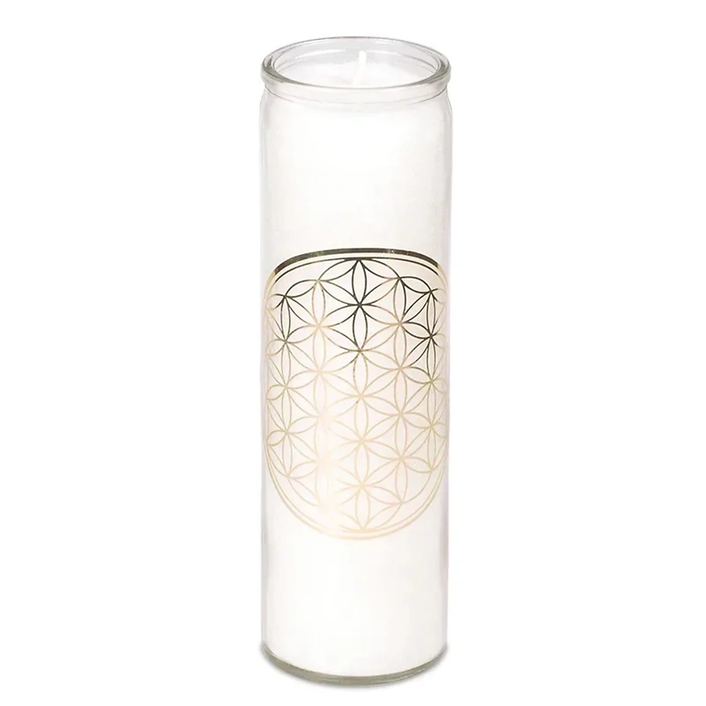 [8718969170567] Bougie parfumée Fleur de la Vie stéarine | 21x6.5 cm