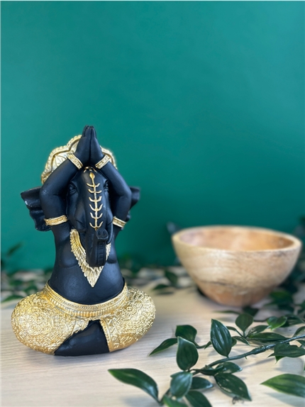 Statuette Ganesh Yoga 16,7 cm en Résine - Doré