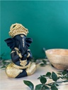 Statuette Ganesh en Prière 17 cm en Résine - Doré