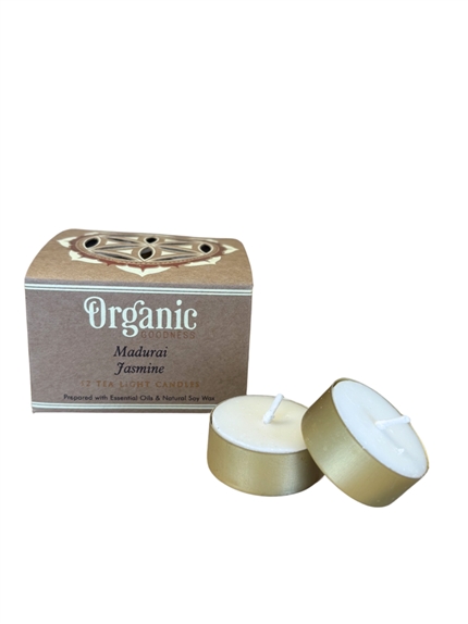 [8903833915386] Bougie chauffe - plat parfumée Organic Jasmin