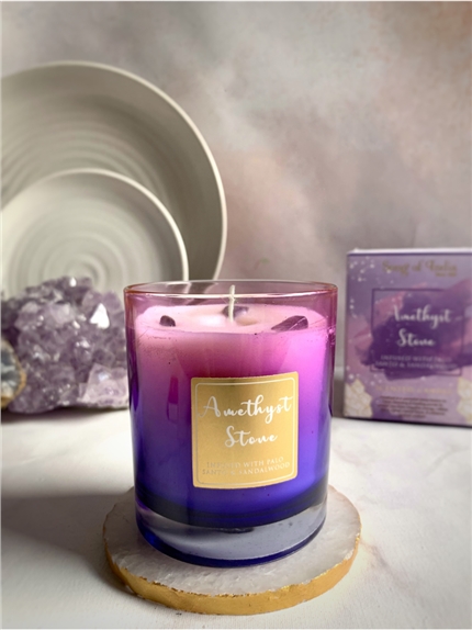 [8903833914570] Bougie parfumée Pierres de Guérison Améthyste 200 g