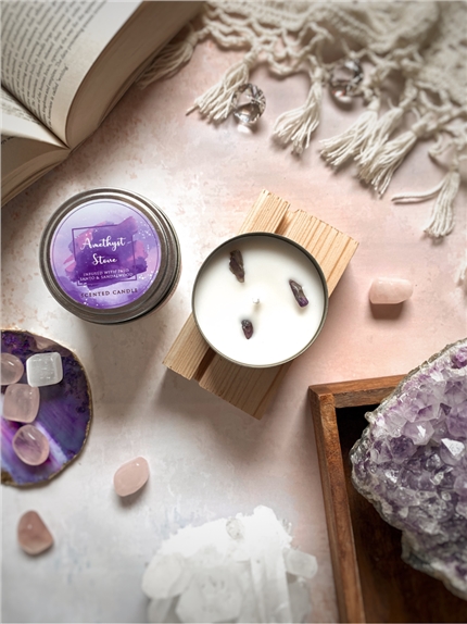 Bougie parfumée Pierres de Guérison Améthyste 80 g
