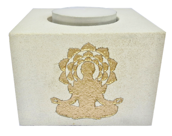 Bougeoir Pierre Gravée Bouddha