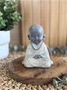 Statuette Moine Méditatif 10 cm - Résine - Gris