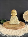 Statuette Moine Méditatif 10,5 cm - Résine - Doré
